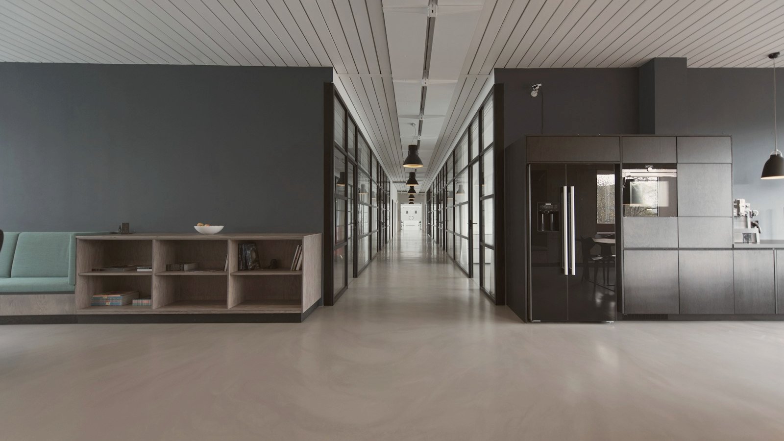 Empty open-plan workplace interior, suggesting operational scale
